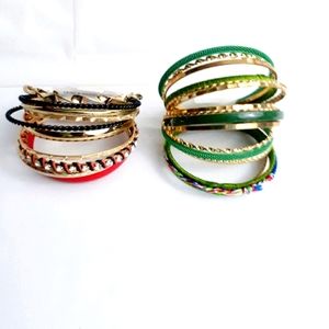 Tamina Women's Set of 2 Band Rings Bangle